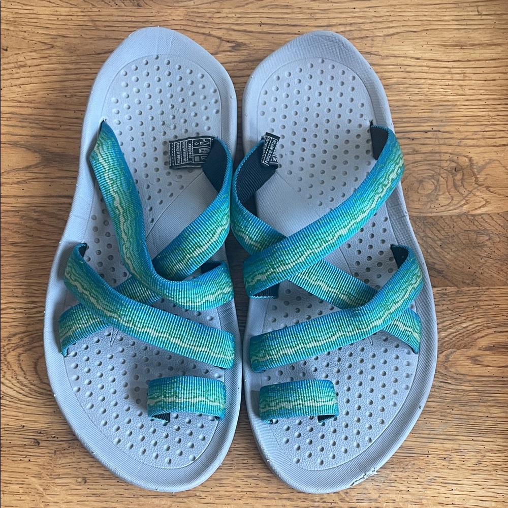 Teva Blue and Green Women's Sandals Sz 8
